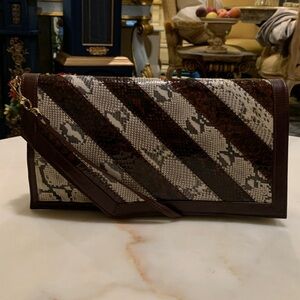 Leather gear Genuine Snake Skin shoulder bag